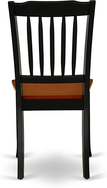 East West Furniture MZDA3-BCH-W 3 Piece Dinette Set for Small Spaces Contains a Rectangle Dining Table with Dropleaf and 2 Kitchen Dining Chairs, 36x54 Inch, Black & Cherry