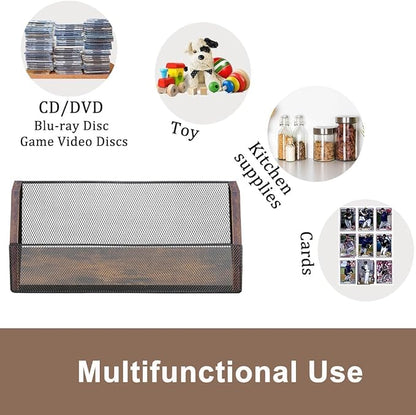 CD Storage Rack - CD Storage Case Holds 38 Full Case CDs, 76 Slim Case CDs, Desktop or Closet CD Stand, CD Display for Blu-Ray | Video Game Cases | Papers | Cards