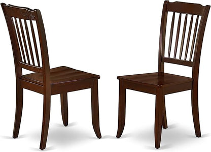 East West Furniture DODA5-MAH-W 5 Piece Dining Room Furniture Set Includes a Rectangle Wooden Table with Butterfly Leaf and 4 Kitchen Dining Chairs, 42x78 Inch, Mahogany