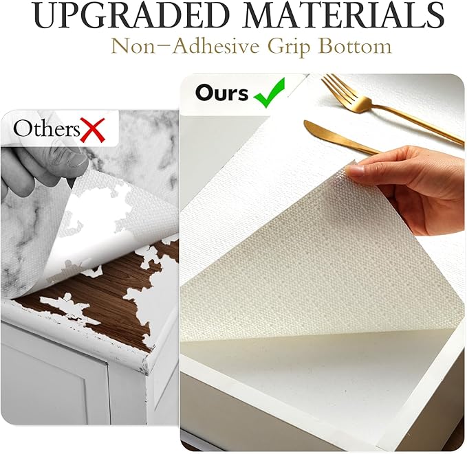 Beautysaid Shelf and Drawer Liner for Kitchen Cabinet, Non Adhesive Non Slip Shelf Paper Waterproof Washable Thickened for Dresser Pantry Shelve Bathroom Protector Liner(White,12 in x 30 FT)
