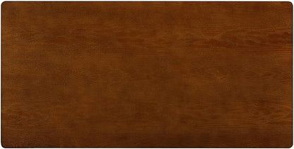 NTC Flow Modern Wooden Rectangle Desk Table with Hidden Drawer – Waterproof & Heat Resistant, Dark Walnut
