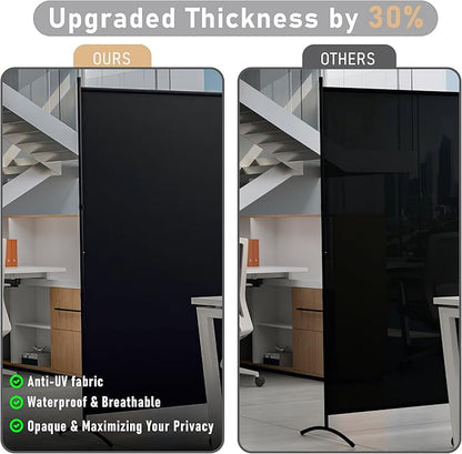 Room Divider 63''W x 71''H Large Single Panel, Privacy Screen for Room Partitions, Portable Room Divider Screen for Room Separtion, Freestanding Fabric Wall Divider for Office, School, Room Separator
