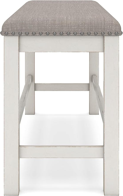 Signature Design by Ashley Robbinsdale 49" Counter Height Dining Bench, Antique White