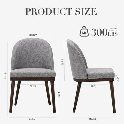 COLAMY Upholstered Dining Chairs Set of 4, Wooden Kitchen Chairs with Open Back, Modern Dining Room Chairs with Wood Frame, Dinner Side Chairs for Dining Room Kitchen Restaurant, Light Grey