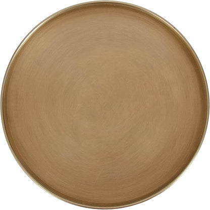 Kate and Laurel Tira Elegant Round Drink Table, 10 x 22, Antique Brass and Black, Vintage Glam Circle Martini Table for Use as a Small Bedroom Nightstand or Living Room Plant Stand Option