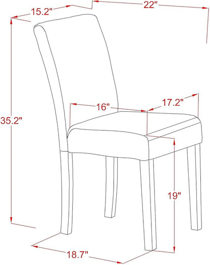East West Furniture ANAB3-LWH-02 3 Piece Dinette Set for Small Spaces Contains a Round Kitchen Table with Pedestal and 2 Light Beige Linen Fabric Parson Chairs, 36x36 Inch, Linen White