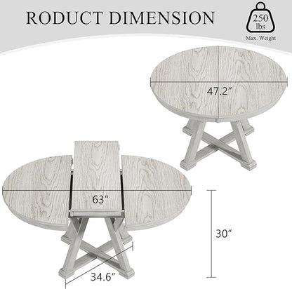 Solid Wood Dining Table, Part of Dining Table Set, Mix and Match Table & Chair Sold Separately for Dining Room, Kitchen, Grey