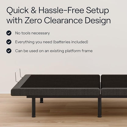 Nectar Full Adjustable Base and 12” Mattress - Head & Foot Incline - Medium Firm Gel Memory Foam - Cooling Comfort - Wireless Remote - 3 Massage Settings - 365-Night Mattress Trial & Forever Warranty