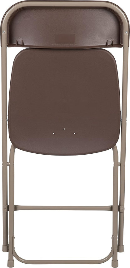 Flash Furniture Hercules Series Plastic Folding Chair - Brown - 20 Pack 650LB Weight Capacity Comfortable Event Chair-Lightweight Folding Chair