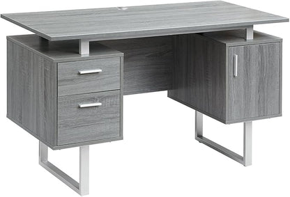 Techni Mobili Modern Office Desk with Storage, Gray