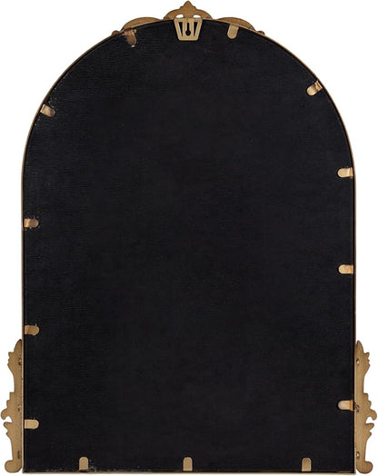 Kate and Laurel Myrcelle Traditional Arched Mirror; 21 x 26; Gold; Decorative Arch Mirror with Ornate Garland Detailing Along The Crown and Edges of The Frame