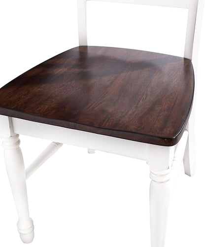 Crosley Furniture Shelby 7-Piece Dining Table Set (Table and 6 Chairs), Distressed White/Dark Cherry