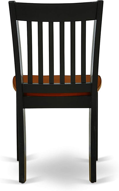 East West Furniture QUNO5-BCH-W 5 Piece Kitchen Table & Chairs Set Includes a Rectangle Dining Table with Butterfly Leaf and 4 Dining Room Chairs, 40x78 Inch, Black & Cherry