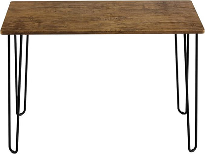 Desk with Hairpin Legs - Modern Industrial Style Home Decor - Woodgrain-Look and Steel Accent Home Office Furniture by Lavish Home (Brown)