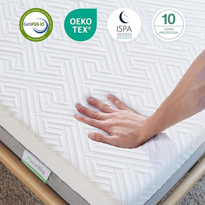 Novilla Mattress Queen Size, 14 Inch Gel Queen Memory Foam Mattress in a Box for Suppotive, Pressure Relieving & Plush Comfort, Bliss