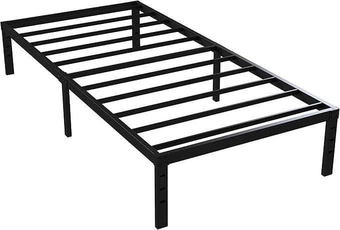 Twin XL Bed Frame No Box Spring Needed, 14 Inch Heavy Duty Metal Platform Bed Frame Twin XL Size with Storage, 2500lbs Steel Slats Support, Easy Assembly, Black