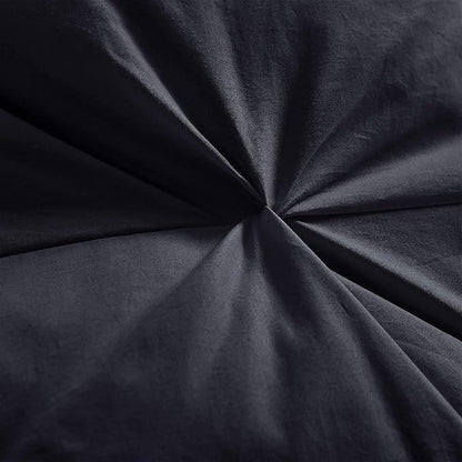 Luxurious All-Season Goose Down Feather Fiber Comforter Oversize Queen Duvet Insert (98x98), Exquisite Pinch Pleat Design- Black, Premium Baffle Box, 100% Egyptian Cotton Cover, 70 oz. Fill Weight