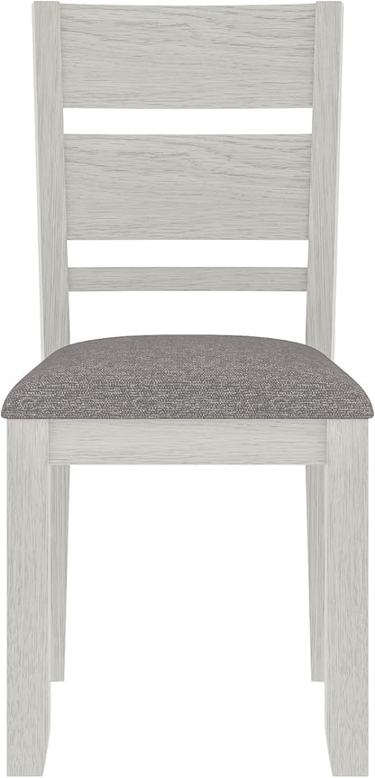 Dining Chairs Set of 6, Solid Wood Farmhouse Chairs with High Back and Upholstered Seat, Easy Assembly for Indoor Home, Dinner, Kitchen, Grey