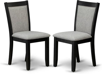 East West Furniture X627MZ606-7 7 Piece Kitchen Table Set Consist of a Rectangle Dining Table with X-Legs and 6 Shitake Linen Fabric Parsons Dining Chairs, 40x72 Inch, Multi-Color