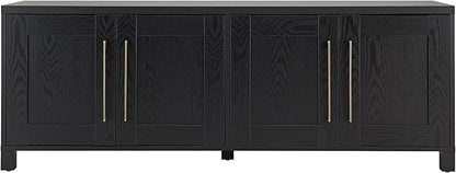 Henn&Hart Rectangular TV Stand for TV's up to 80" in Black Grain, TV Stands for the Living Room