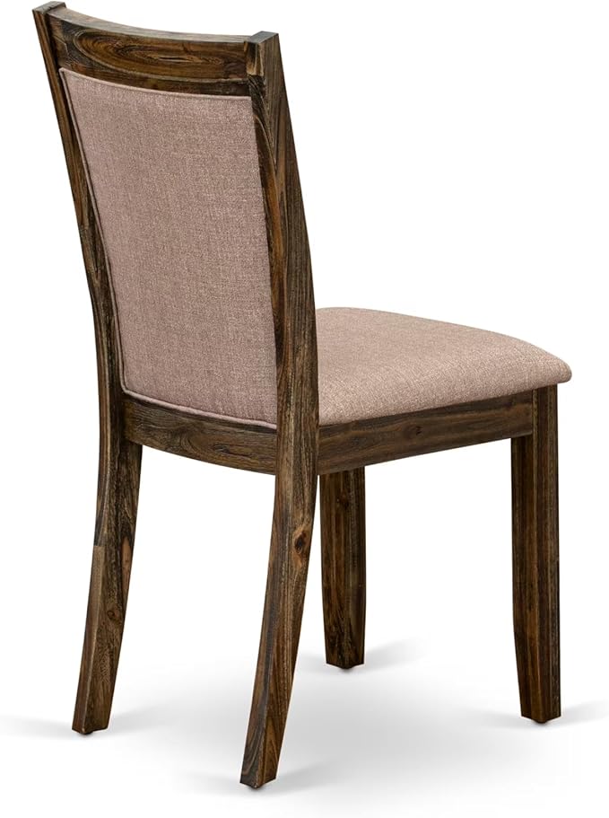 East West Furniture V777MZ716-5 5 Piece Dining Room Furniture Set Includes a Rectangle Dining Table with V-Legs and 4 Dark Khaki Linen Fabric Parsons Chairs, 40x72 Inch, Multi-Color