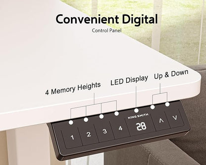 63x24 Inches Electric Standing Desk with Drawer and Monitor Stand, Height Adjustable Sit to Stand up Desk for Home Office, Ergonomic Computer Table with Phone Holder, 3 Hooks, White