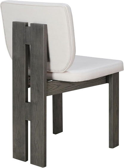 Ball & Cast 7-Piece Dining Table Set for 6 People, 59" Wood Dining Kitchen Table & Chairs Set, Dining Room Table with Trestle Base and 6 Upholstered Chairs, Perfect for Dining Room,Grey