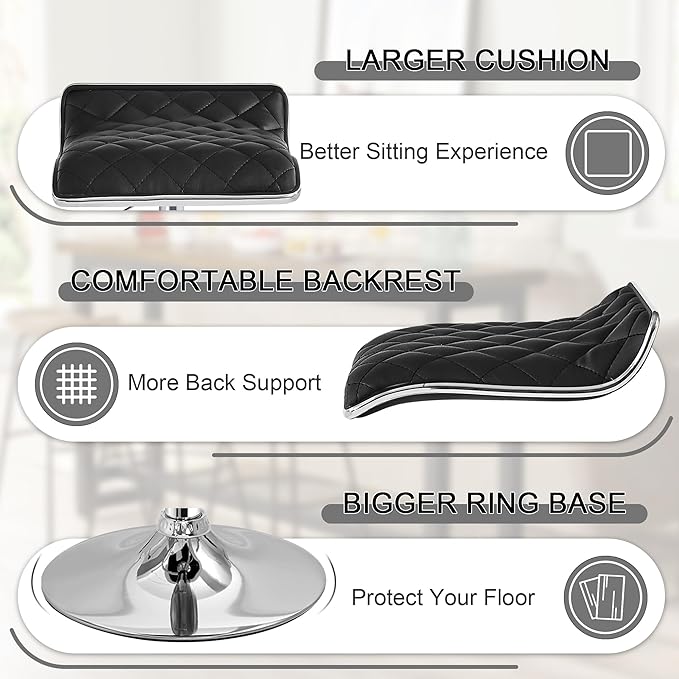 VECELO Bar Stools Set of 4, Adjustable Bar Stools, Bar Height Stools for Kitchen Counter