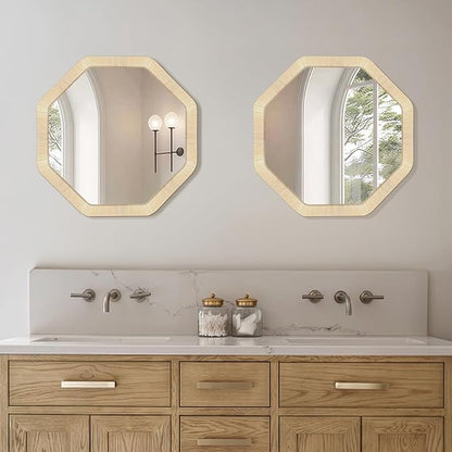 ULIKE Rattan Mirror for Wall, Bathroom 30 Inch Rustic Farmhouse Wall Decor with Handmade Wicker Frame, Boho Woven Mirror for Nursery Bedroom Living Room Entryway