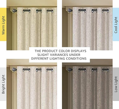 H.VERSAILTEX Linen Blackout Curtains Durable Thick Textured Linen Look 100% Blackout Patio Door Curtain Anti Rust Grommet Extra Wide Sliding Door Curtain Panel, W100 x L108 inch - Natural