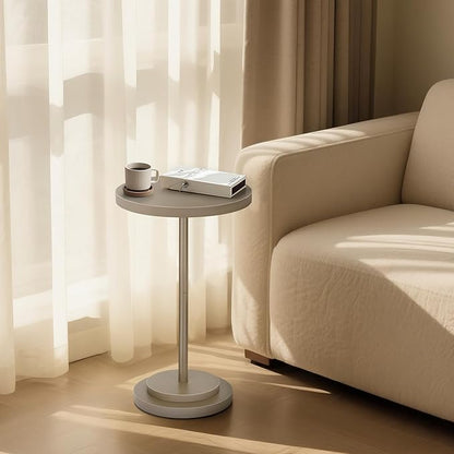 Drink Table, Small Pedestal Side Tables for Small Spaces, Wood Round Martini Table for Outdoor, Living Room and Bedroom, Brown