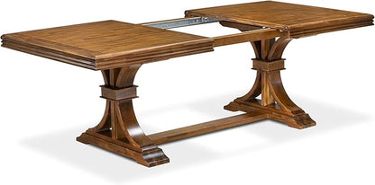 NEMA7-AWA-36 7 Pieces Dining Room Set Includes a Rectangular Dining Table and 6 Light Beige Polyester Fabric Kitchen Chairs, Antique Walnut Finish