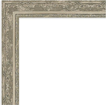 Amanti Art Bathroom Mirror for Over Sink, 25x21 Filigree Silver Rectangle Vanity Mirror, Small Traditional Frame, Hangs Horizonally and Vertically, Bathroom Wall Decor, Beveled Edge