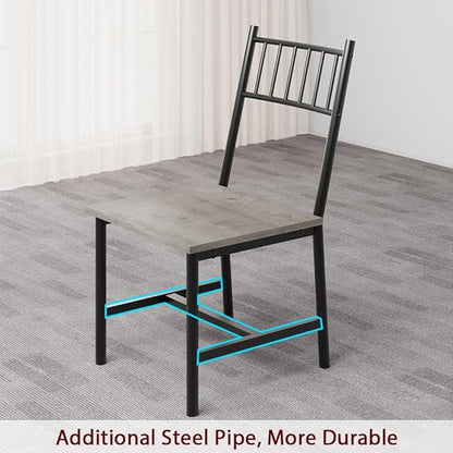 Dining Table Set for 4, Kitchen Table for 4 with Bench and 2 Chairs, 4-Piece Dining Table Set for Apartment, Small Space, Gray