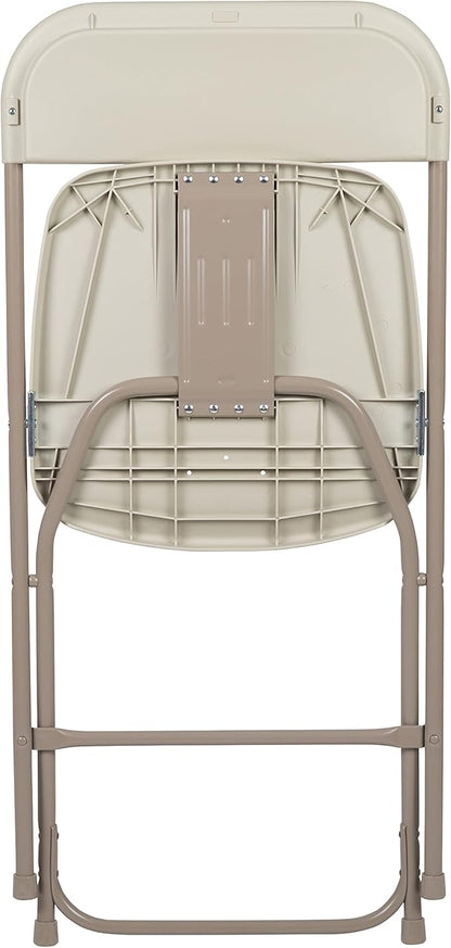 Flash Furniture Hercules Series Plastic Folding Chair - Beige - 4 Pack 650LB Weight Capacity Comfortable Event Chair-Lightweight Folding Chair