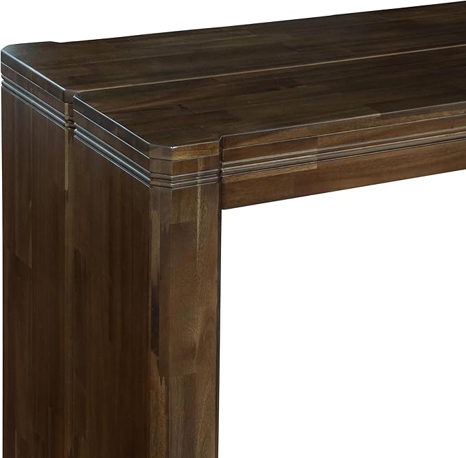 X02FO-208-18 - 5 Pieces Dining Room Set contains an Extendable Rectangle Kitchen Table, 2 Dining Chairs and 2 Modern Benches, 39x120 Inch, Antique Walnut