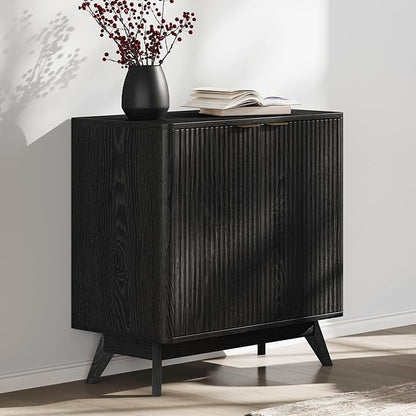 Buffet Cabinet with Storage, Fluted Multifunctional Storage Cabinet with 2 Doors, Sideboard Cabinet with Doors Modern Buffet Table Accent Coffee Bar Console Table,fluted buffet cabinet