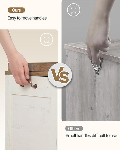 39.4" Storage Chest, Extra Large Storage Trunk with 2 Safety Hinges, Wooden Box Bench, Lift-Top Organizer Chest, Shoe Bench for Entryway, Bedroom, Living Room, White and Brown SB04514B