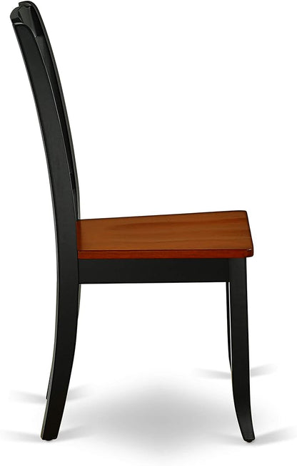East West Furniture LGDA5-BCH-W 5 Piece Modern Dining Table Set Includes a Rectangle Wooden Table with Butterfly Leaf and 4 Dining Chairs, 42x84 Inch, Black & Cherry