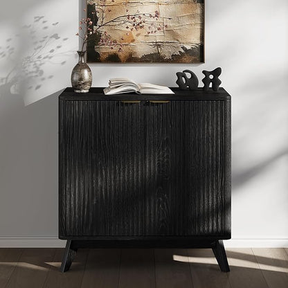 Buffet Cabinet with Storage, Fluted Multifunctional Storage Cabinet with 2 Doors, Sideboard Cabinet with Doors Modern Buffet Table Accent Coffee Bar Console Table,fluted buffet cabinet