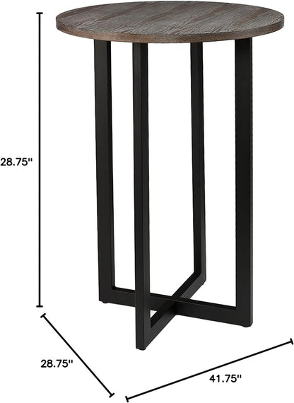 SEI Furniture Danby 42" Bar Bistro Table, Burnt Oak, Black