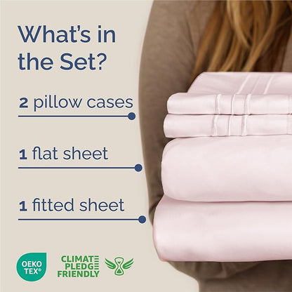 King Size 4 Piece Sheet Set - Comfy Breathable & Cooling Bed Sheets Set - Hotel Luxury Bedding for Women, Men, Kids, Teens, Boys & Girls - Deep Pockets, Soft, Wrinkle Free - Oeko-Tex - Lavender Pink