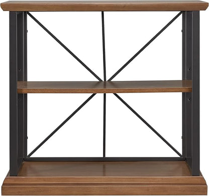 Leick Home 11832-WLGM Finnick Mixed Metal and Wood Adjustable Bookshelf, Willow/Gunmetal