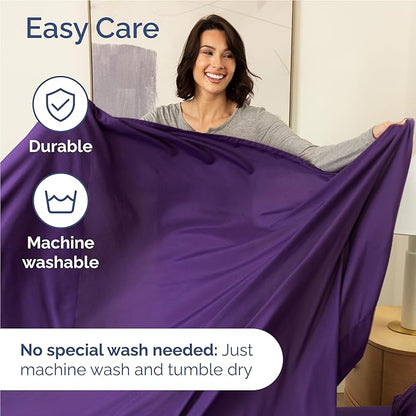 Full Size 4 Piece Sheet Set - Comfy Breathable & Cooling Bed Sheets Set - Hotel Luxury Bedding for Women, Men, Kids, Teens, Boys & Girls - Deep Pockets, Ultra-Soft, Wrinkle Free - Oeko-Tex - Purple