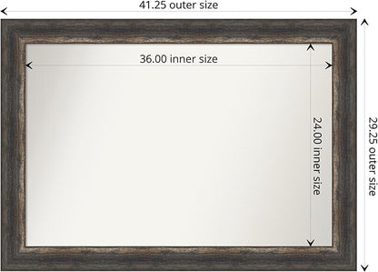 Amanti Art Bronze Bathroom Mirror for Over Sink, 32x44 Ballroom Bronze Rectangle Vanity Mirror, Large Traditional Frame, Hangs Horizonally and Vertically, Bathroom Wall Decor, Non-Beveled Edge