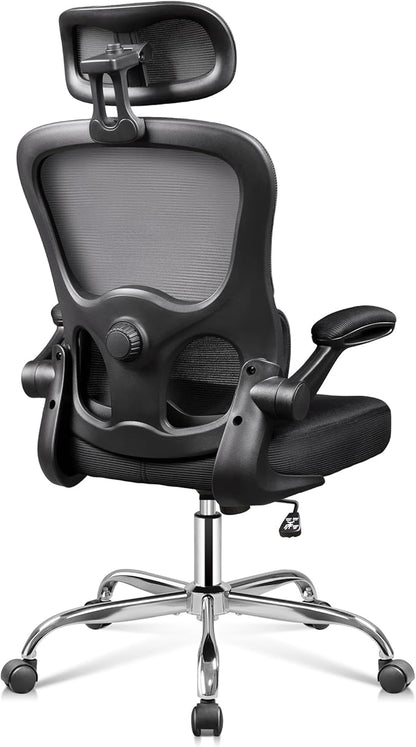 DEVAISE Office Chair, Breathable Black Mesh Elegance with Ergonomic Comfort for Professionals & Gamers
