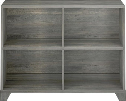 Max & Lily Modern Farmhouse 4-Shelf Bookcase, Solid Wood Bookshelves for Kids Bedroom, Driftwood