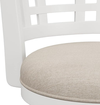 Hillsdale Fairfox Swivel Stool with Rectangular Lattice Back, Counter Height, White