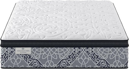 Kingsdown Firm Euro Pillow Top Hybrid California King Mattress Cooling Gel Memory Foam Layer Multi-Layered Motion Isolation Cool Sleep Quilted Top Luxury Mattresses, 15-inch, Passions Engleson