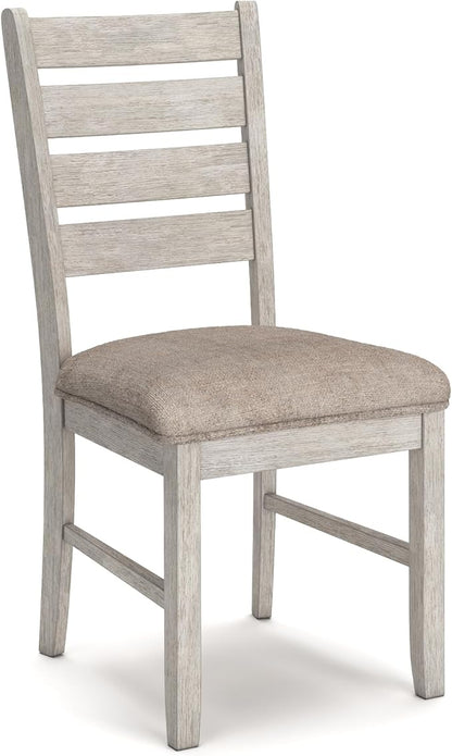 Signature Design by Ashley Skempton Cottage Dining Room Table Set with 6 Upholstered Chairs, Whitewash